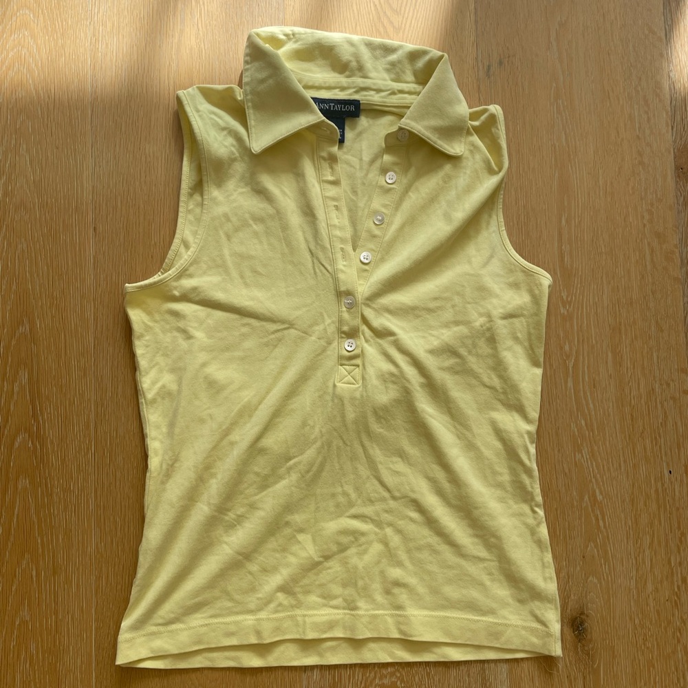 Vintage Ann Taylor Yellow Collared Tank